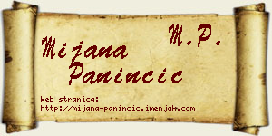 Mijana Paninčić vizit kartica